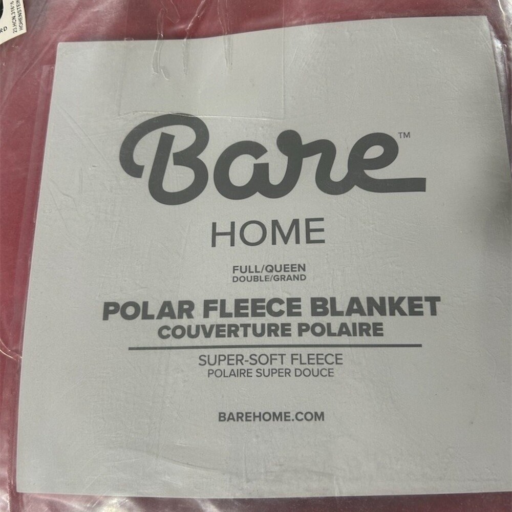 Bare Home Blanket Queen Red Super-Soft Lightweight Cozy Polar Fleece